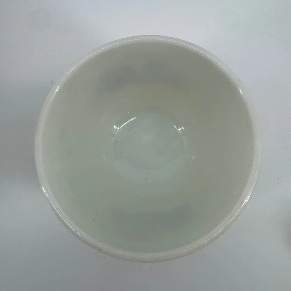 Vintage Pyrex Homestead Milk Glass 3 Piece Mixing Bowl Set in Box Brown Floral